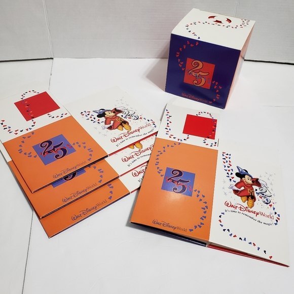 Walt Disney World Lot of 5 Collectible Gift Boxes 25th Anniversary Logo Mickey - Picture 1 of 8